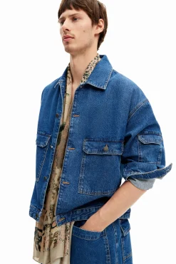 Abrigos Y Chaquetas-Desigual Cazadora denim bolsillos