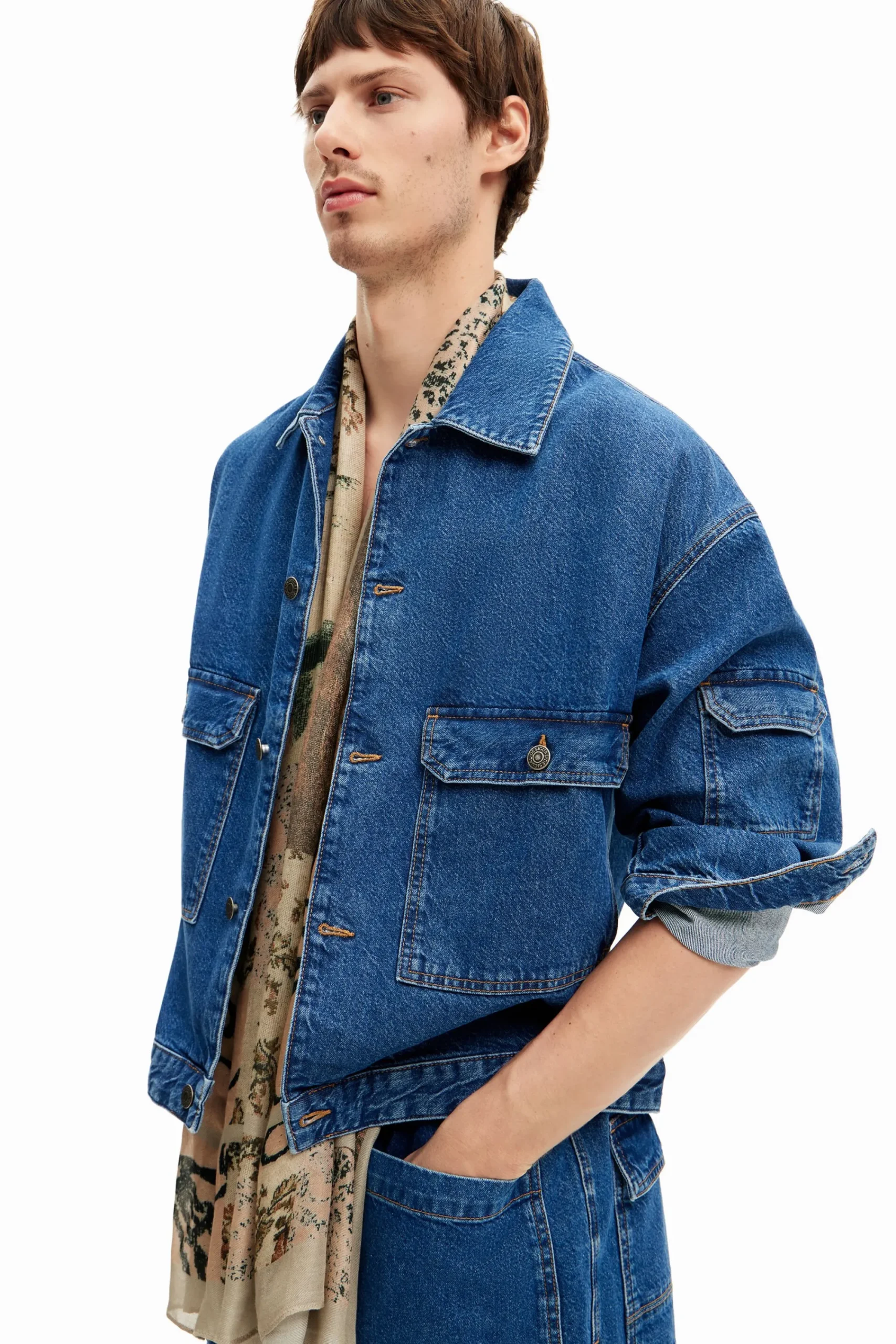 Abrigos Y Chaquetas-Desigual Cazadora denim bolsillos