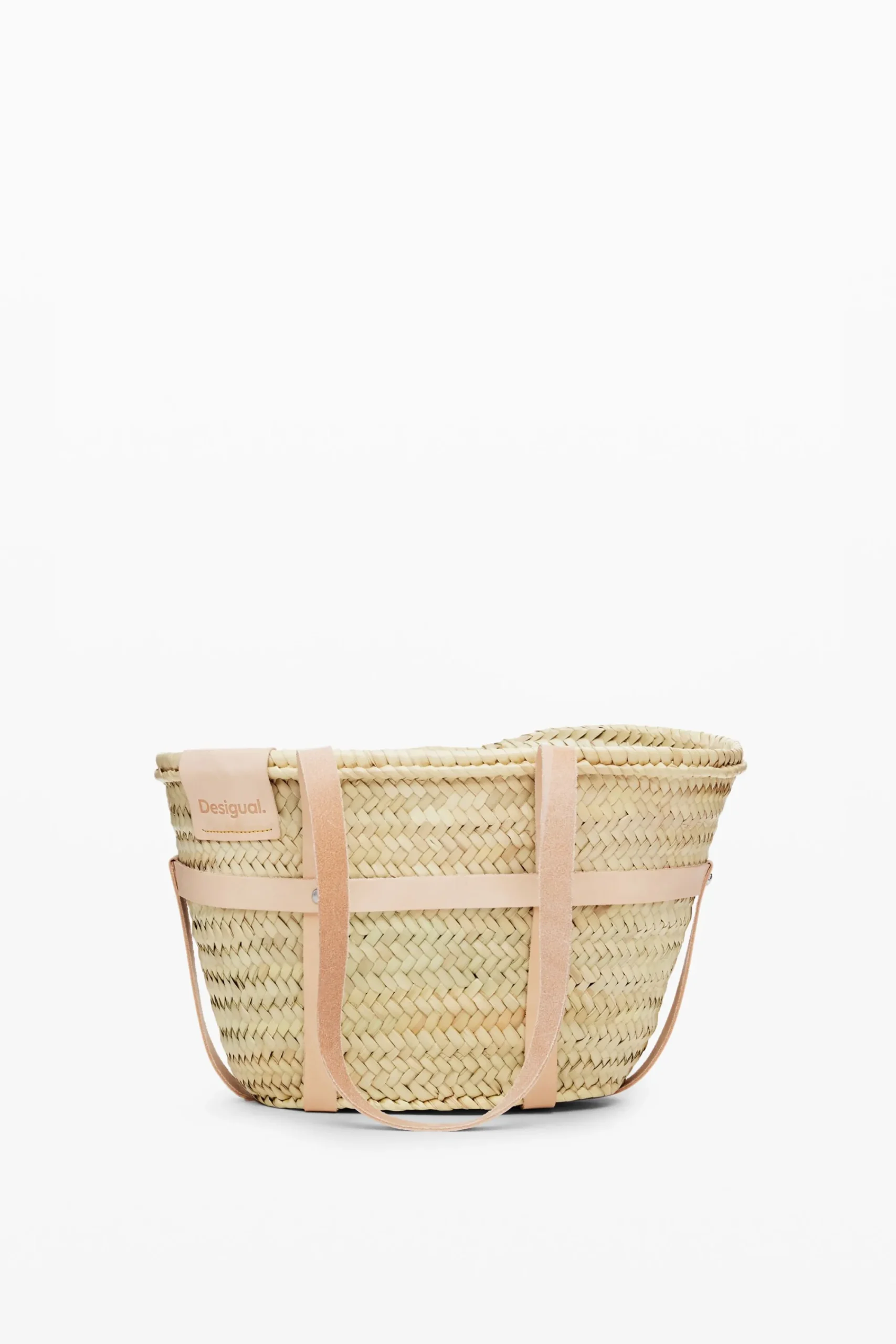 Bolsos|Bolsos Shopper-Desigual Cesta de mimbre S piel