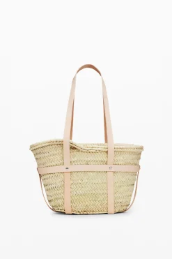 Bolsos|Bolsos Shopper-Desigual Cesta de mimbre S piel