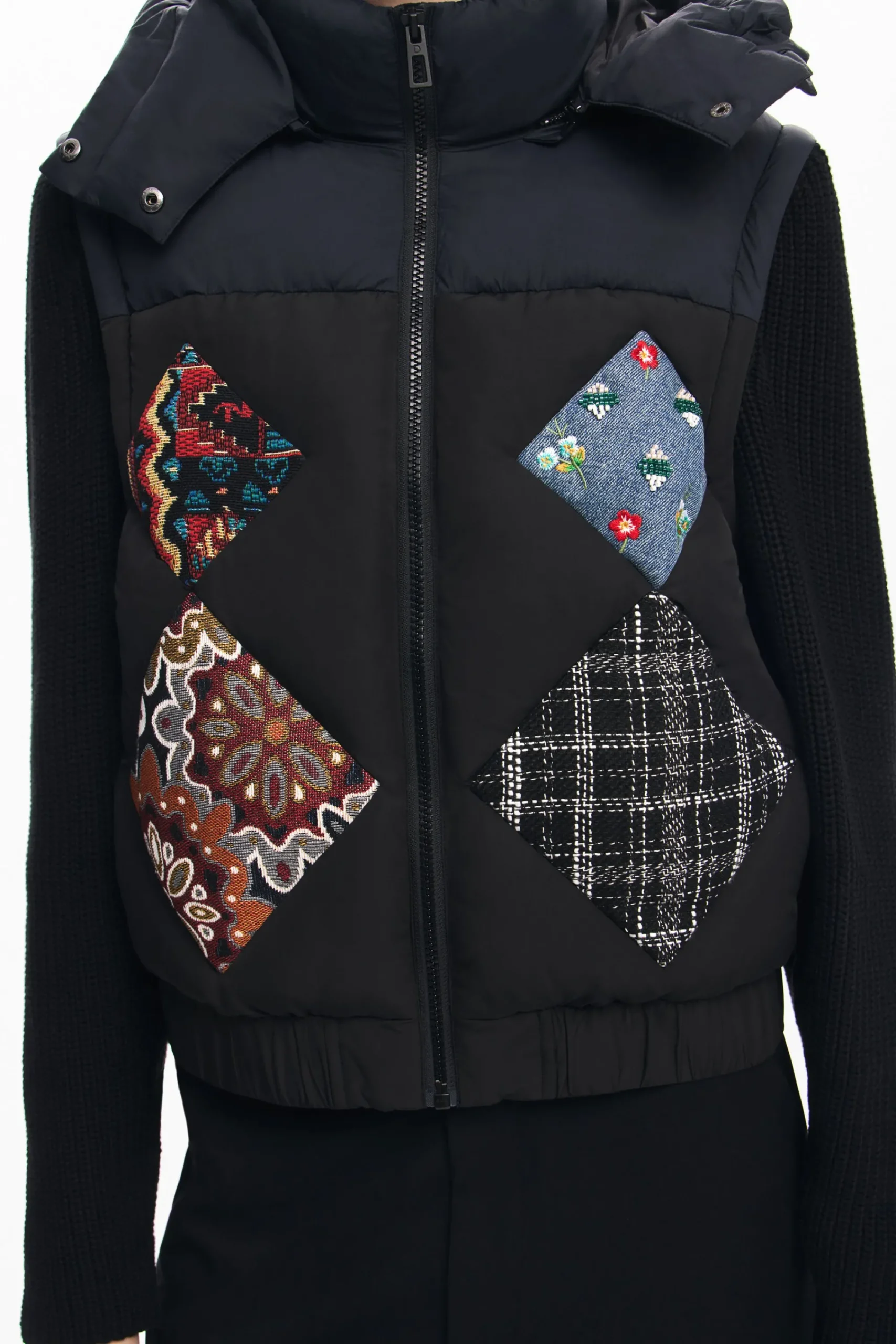 Abrigos Y Chaquetas-Desigual Chaleco combinado acolchado