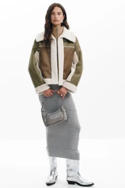 Abrigos Y Chaquetas-Desigual Chaqueta biker borrego