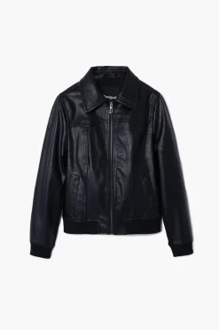 Abrigos Y Chaquetas-Desigual Chaqueta biker efecto piel