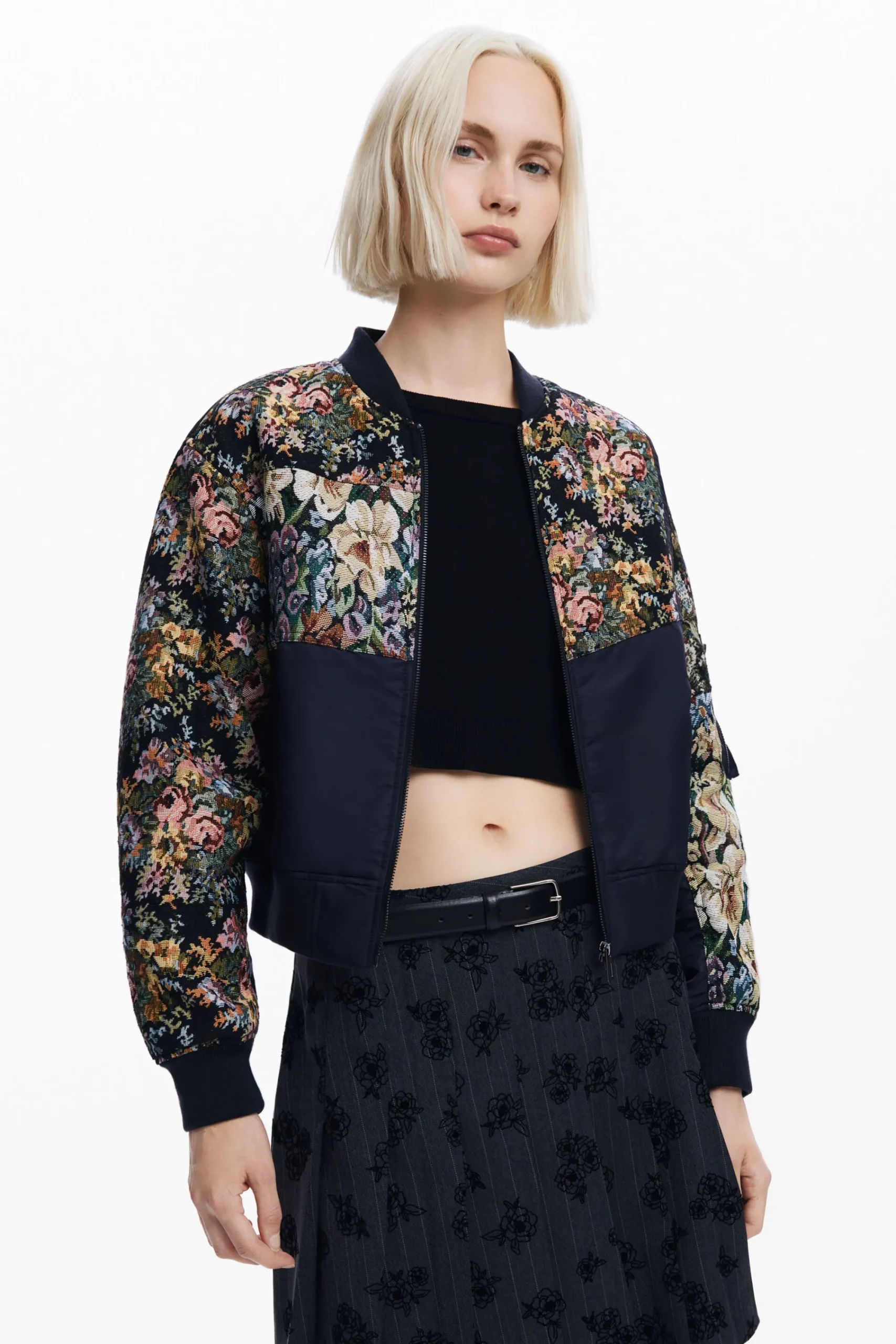 Abrigos Y Chaquetas-Desigual Chaqueta bomber estampada