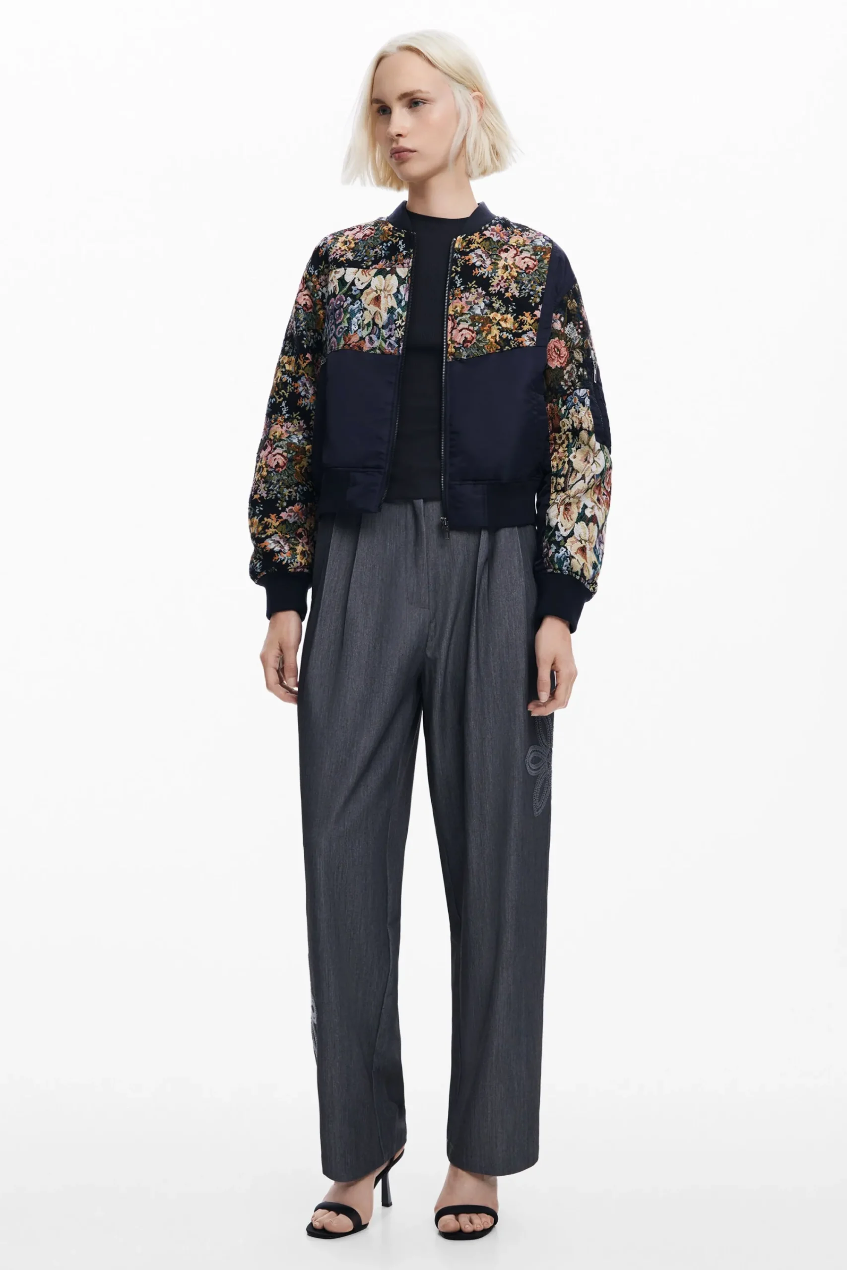 Abrigos Y Chaquetas-Desigual Chaqueta bomber estampada