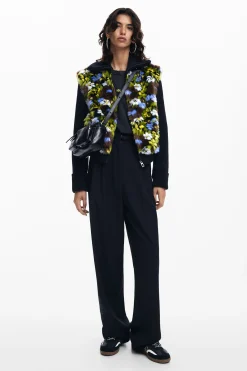 Abrigos Y Chaquetas-Desigual Chaqueta combinada flores