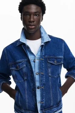 Abrigos Y Chaquetas-Desigual Chaqueta denim patchwork
