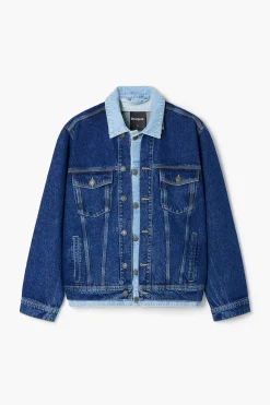 Abrigos Y Chaquetas-Desigual Chaqueta denim patchwork
