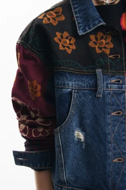 Abrigos Y Chaquetas-Desigual Chaqueta denim patchwork