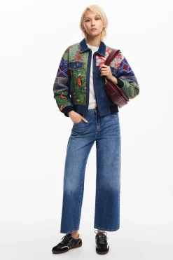 Abrigos Y Chaquetas-Desigual Chaqueta denim patchwork