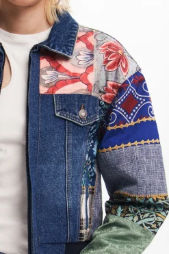 Abrigos Y Chaquetas-Desigual Chaqueta denim patchwork