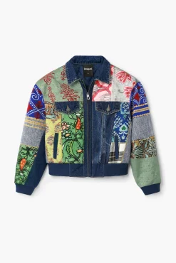 Abrigos Y Chaquetas-Desigual Chaqueta denim patchwork