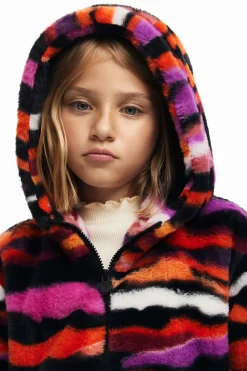 Abrigos Y Chaquetas-Desigual Chaqueta efecto pelo animal print multicolor