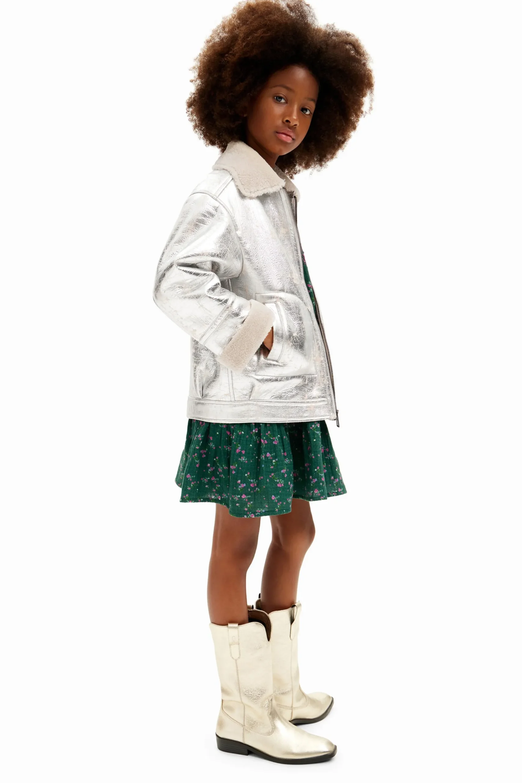 Abrigos Y Chaquetas-Desigual Chaqueta metalizada borrego