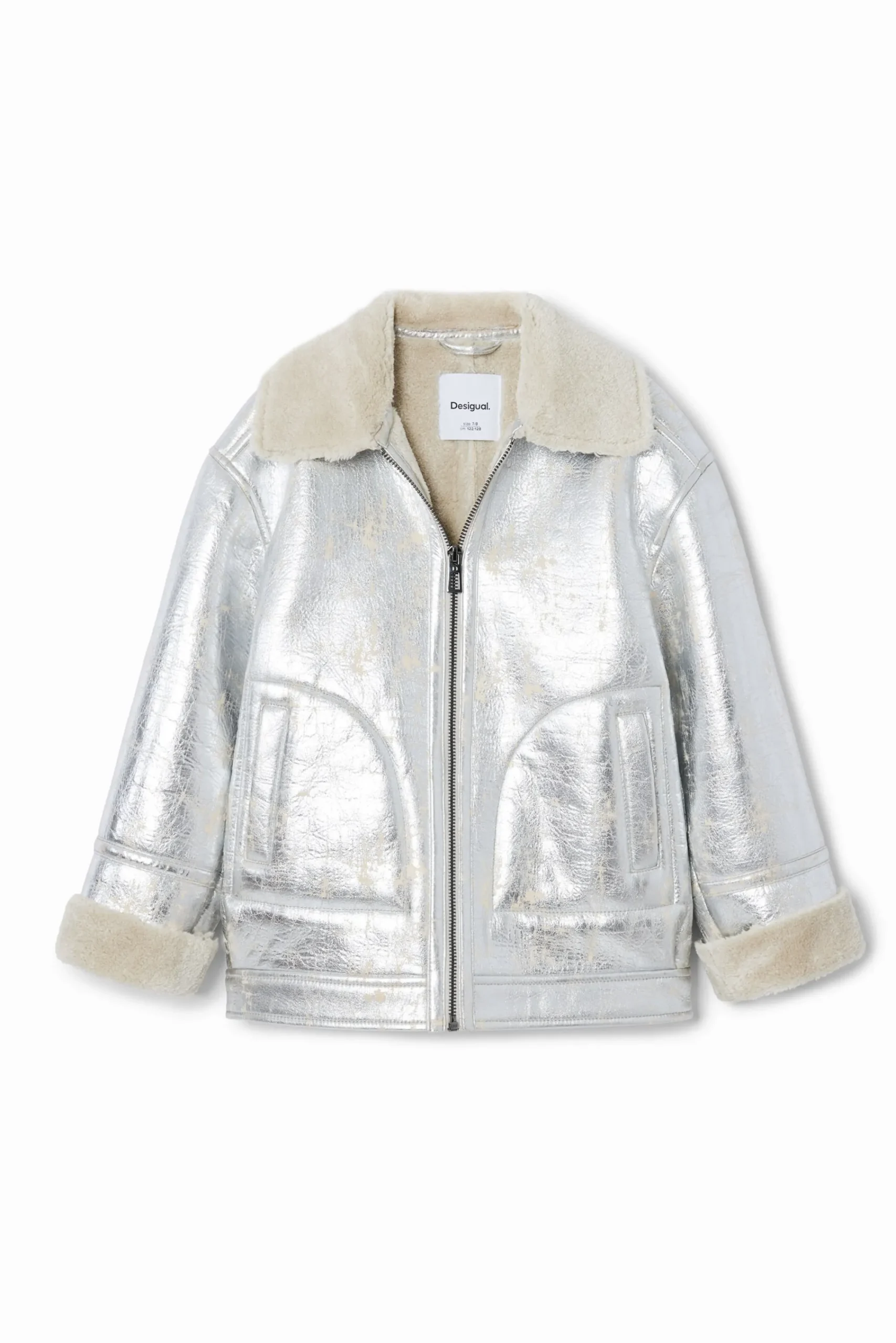 Abrigos Y Chaquetas-Desigual Chaqueta metalizada borrego