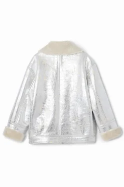 Abrigos Y Chaquetas-Desigual Chaqueta metalizada borrego
