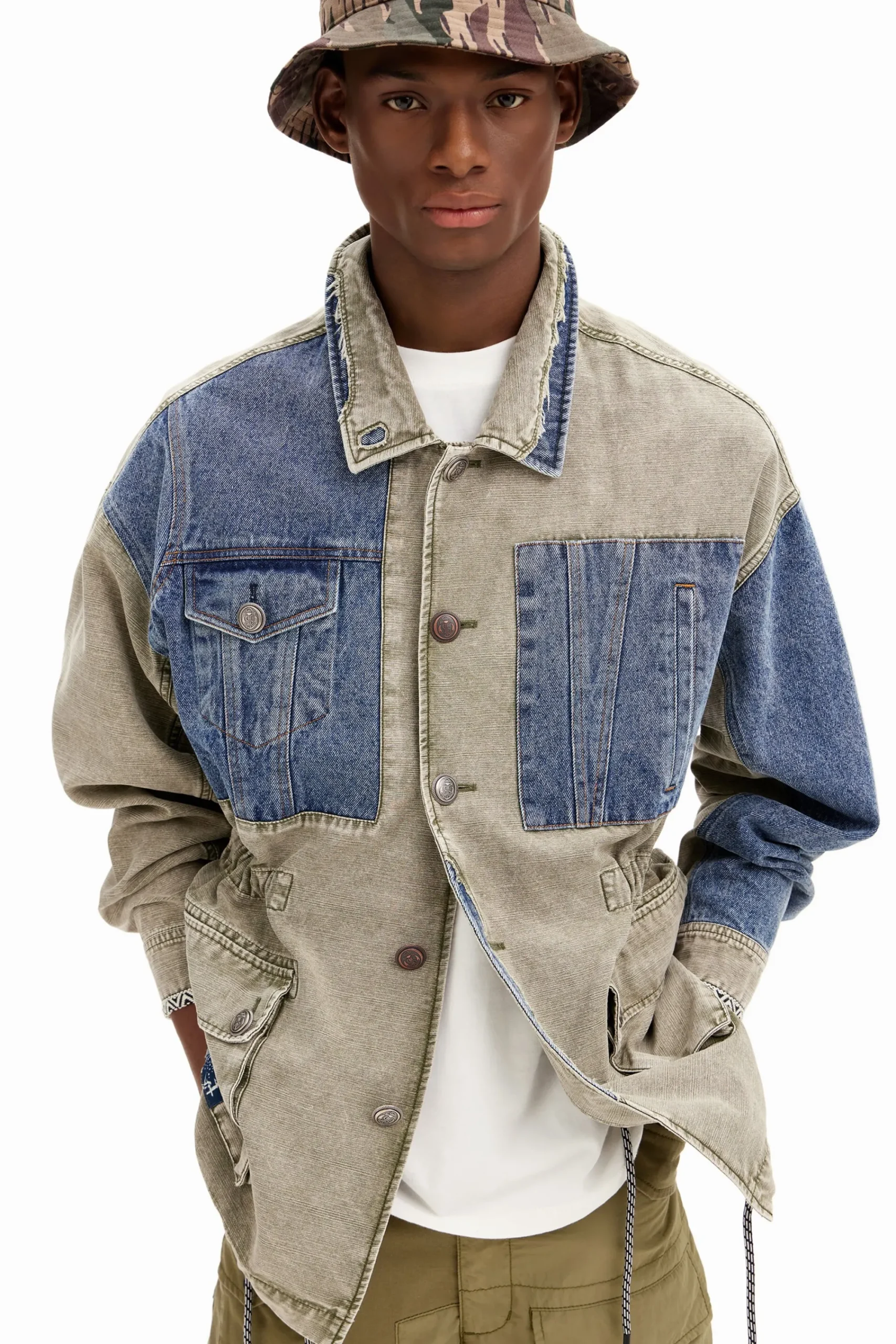 Abrigos Y Chaquetas-Desigual Chaqueta parka híbrida