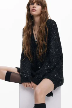 Ropa De Punto|Jerséis-Desigual Chaqueta punto cuello en V