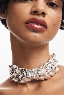 Joyería-Desigual Choker cromado texturas Zalio