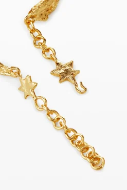 Joyería-Desigual Choker grande con texturas y estrella oro Zalio