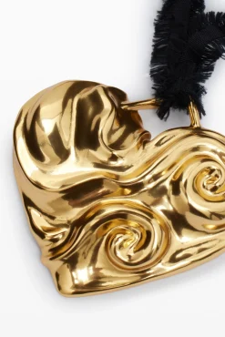 Joyería-Desigual Colgante corazón cinta baño oro Zalio