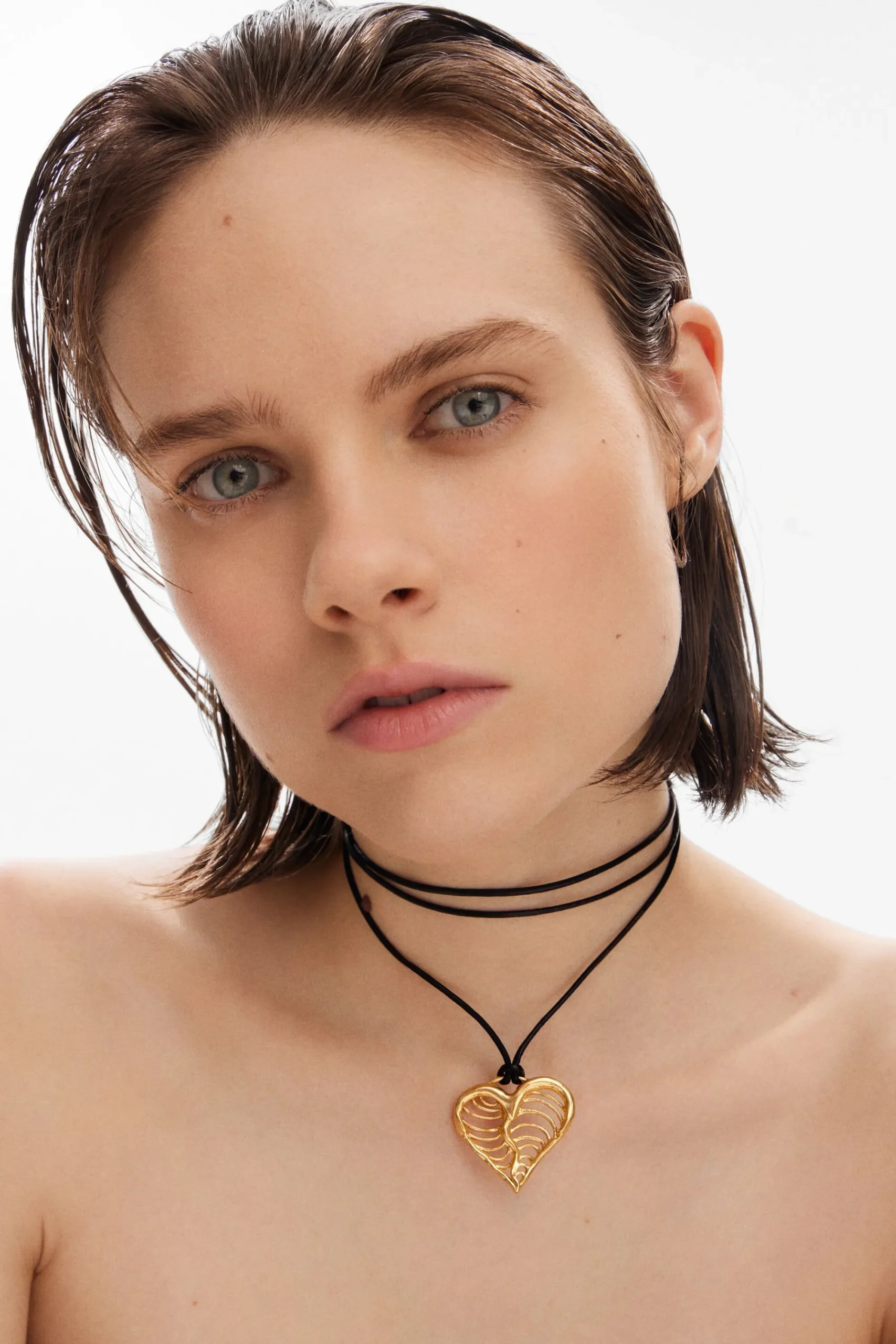 Joyería-Desigual Colgante corazón cordón baño oro Zalio