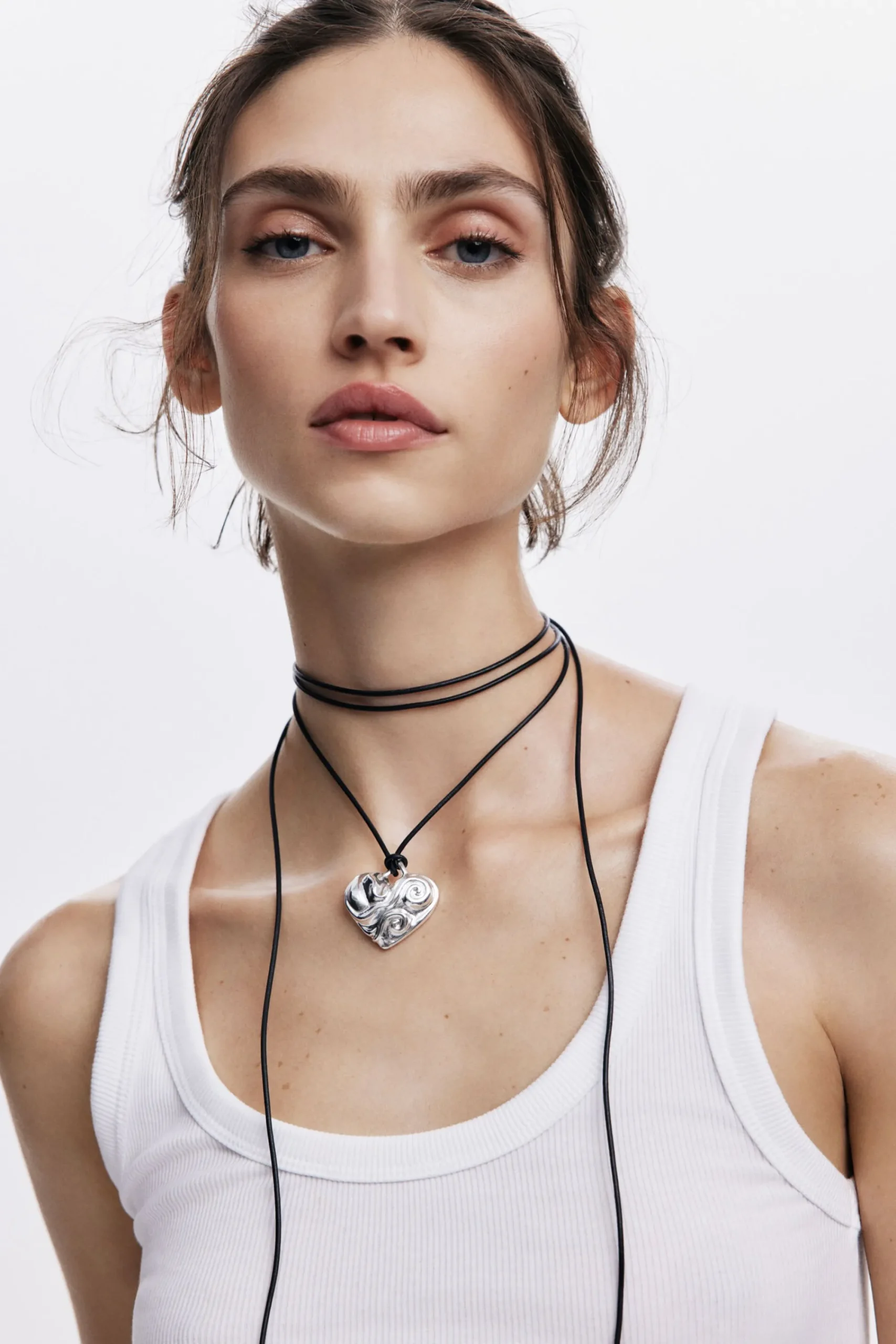 Joyería-Desigual Colgante corazón cuerda baño plata Zalio