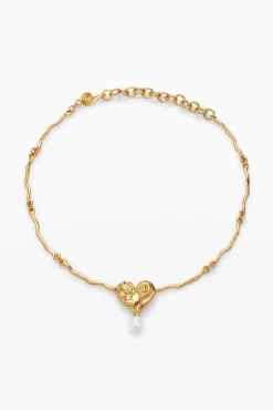 Joyería-Desigual Colgante perla baño oro Zalio