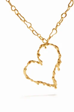 Joyería-Desigual Collar corazón baño oro Zalio