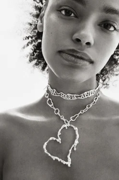 Joyería-Desigual Collar corazón baño oro Zalio