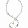 Joyería-Desigual Collar corazón baño plata Zalio