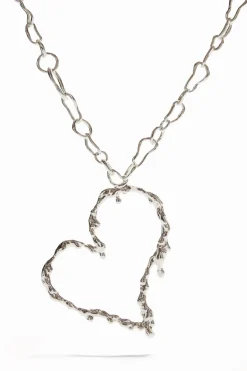 Joyería-Desigual Collar corazón baño plata Zalio