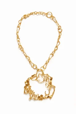 Joyería-Desigual Collar mensaje baño oro Zalio