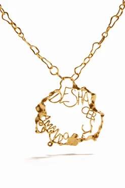 Joyería-Desigual Collar mensaje baño oro Zalio