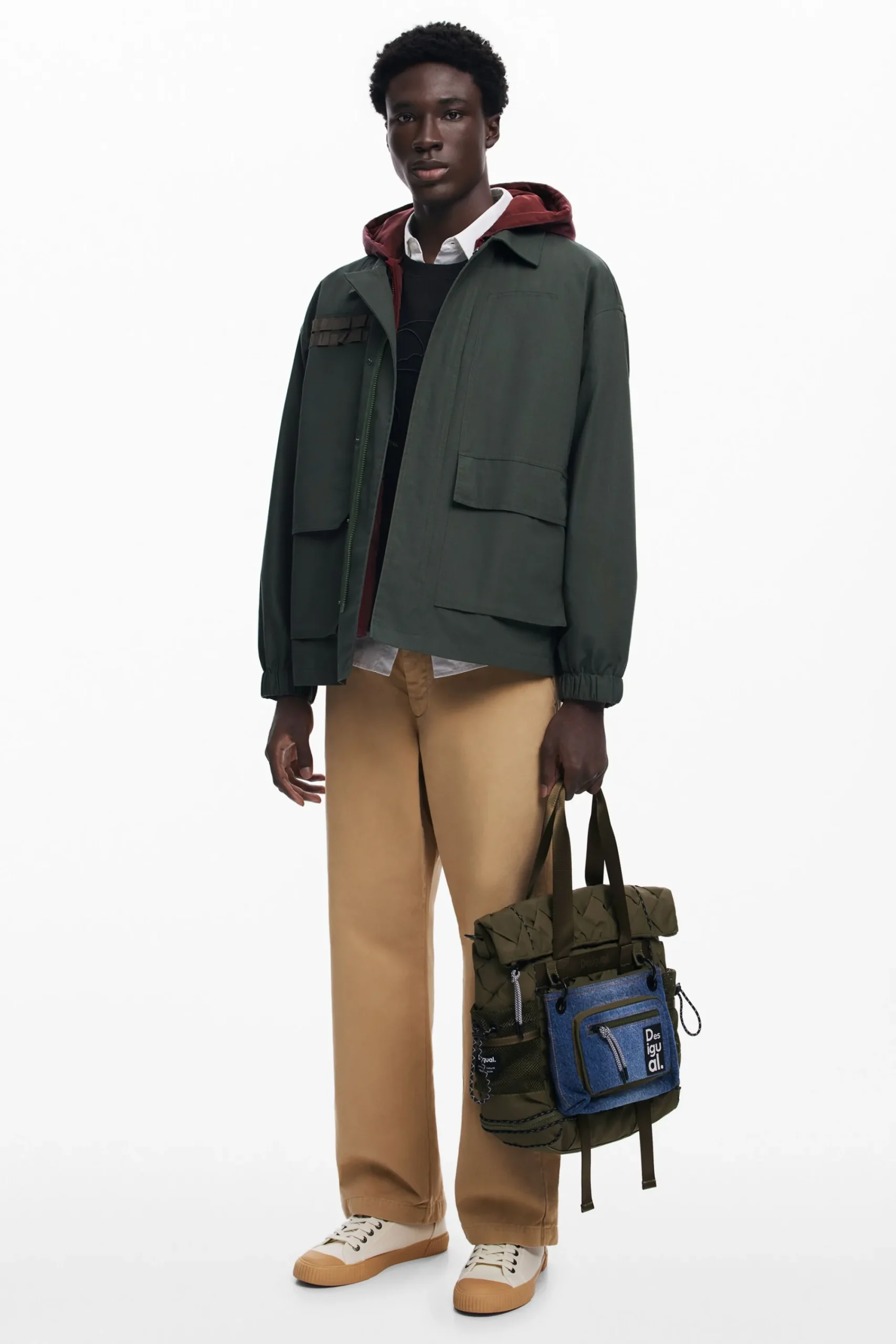 Abrigos Y Chaquetas-Desigual Cortavientos con capucha