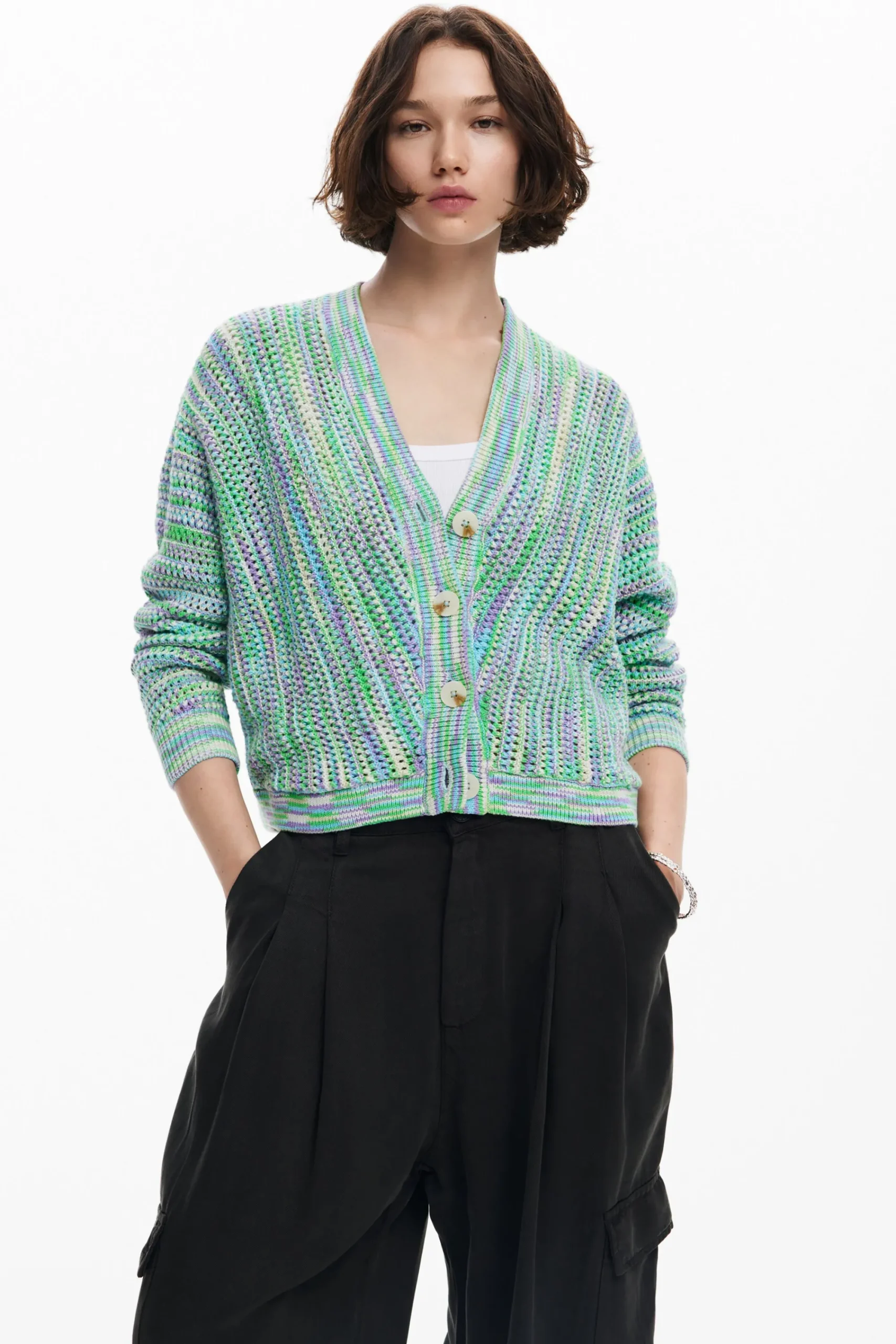 Ropa De Punto|Jerséis-Desigual Cárdigan estampado multicolor