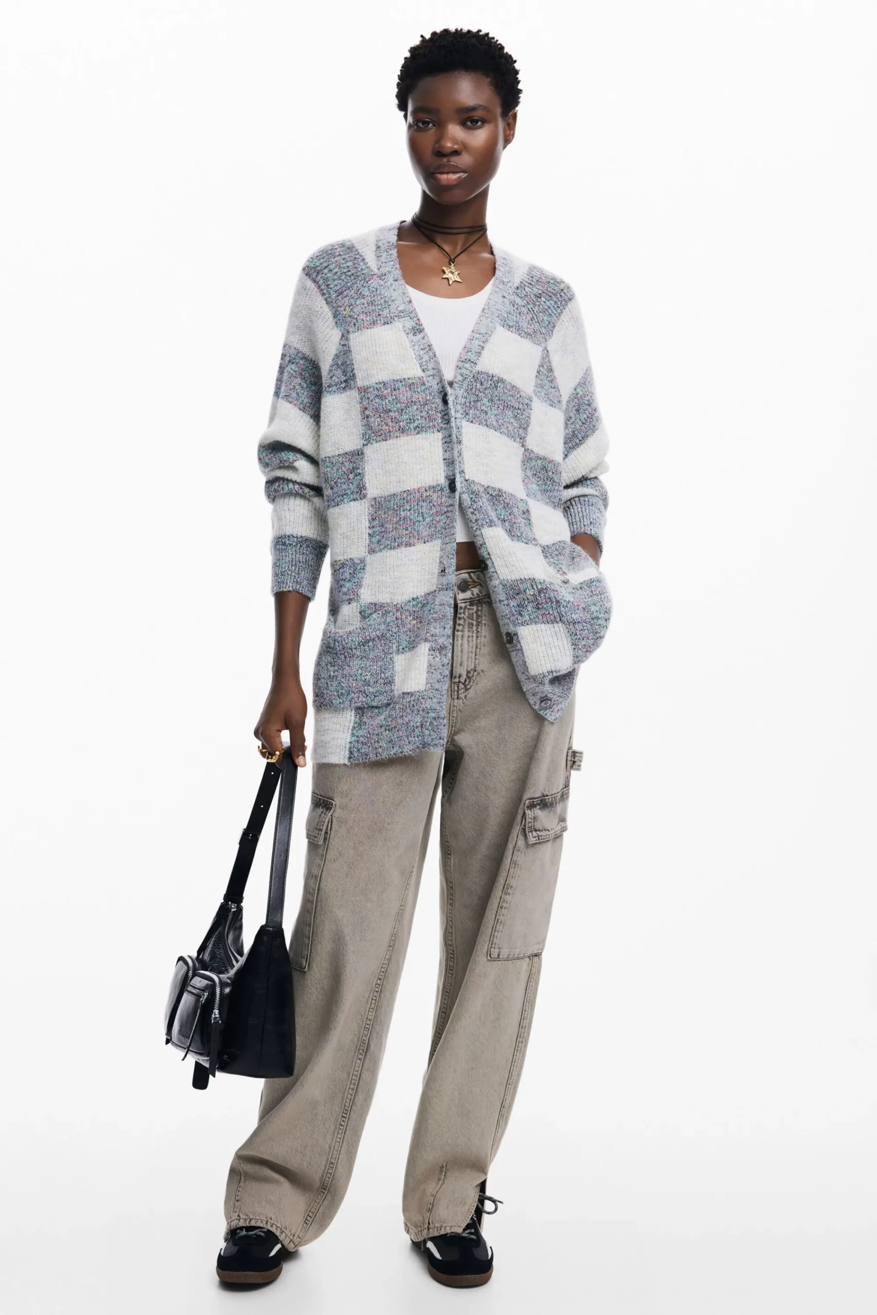 Ropa De Punto|Jerséis-Desigual Cárdigan tejido combinado