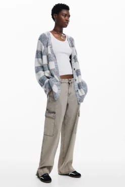 Ropa De Punto|Jerséis-Desigual Cárdigan tejido combinado