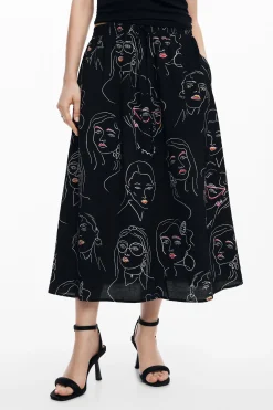 Faldas Y Shorts-Desigual Falda larga caras