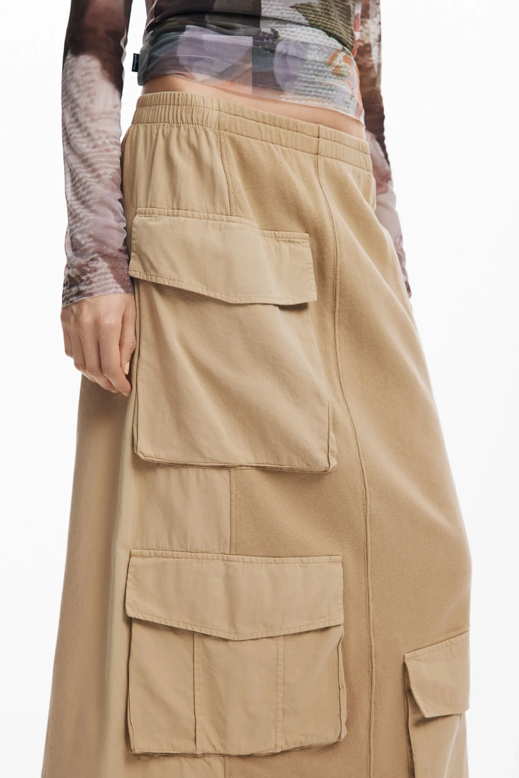 Faldas Y Shorts-Desigual Falda larga cargo punto