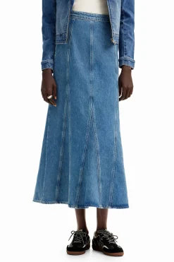 Faldas Y Shorts-Desigual Falda larga denim