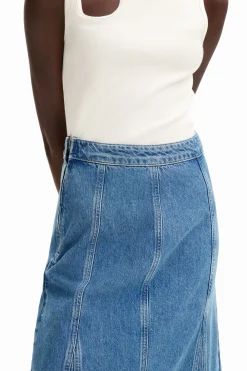 Faldas Y Shorts-Desigual Falda larga denim