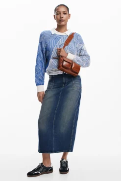 Faldas Y Shorts-Desigual Falda midi denim