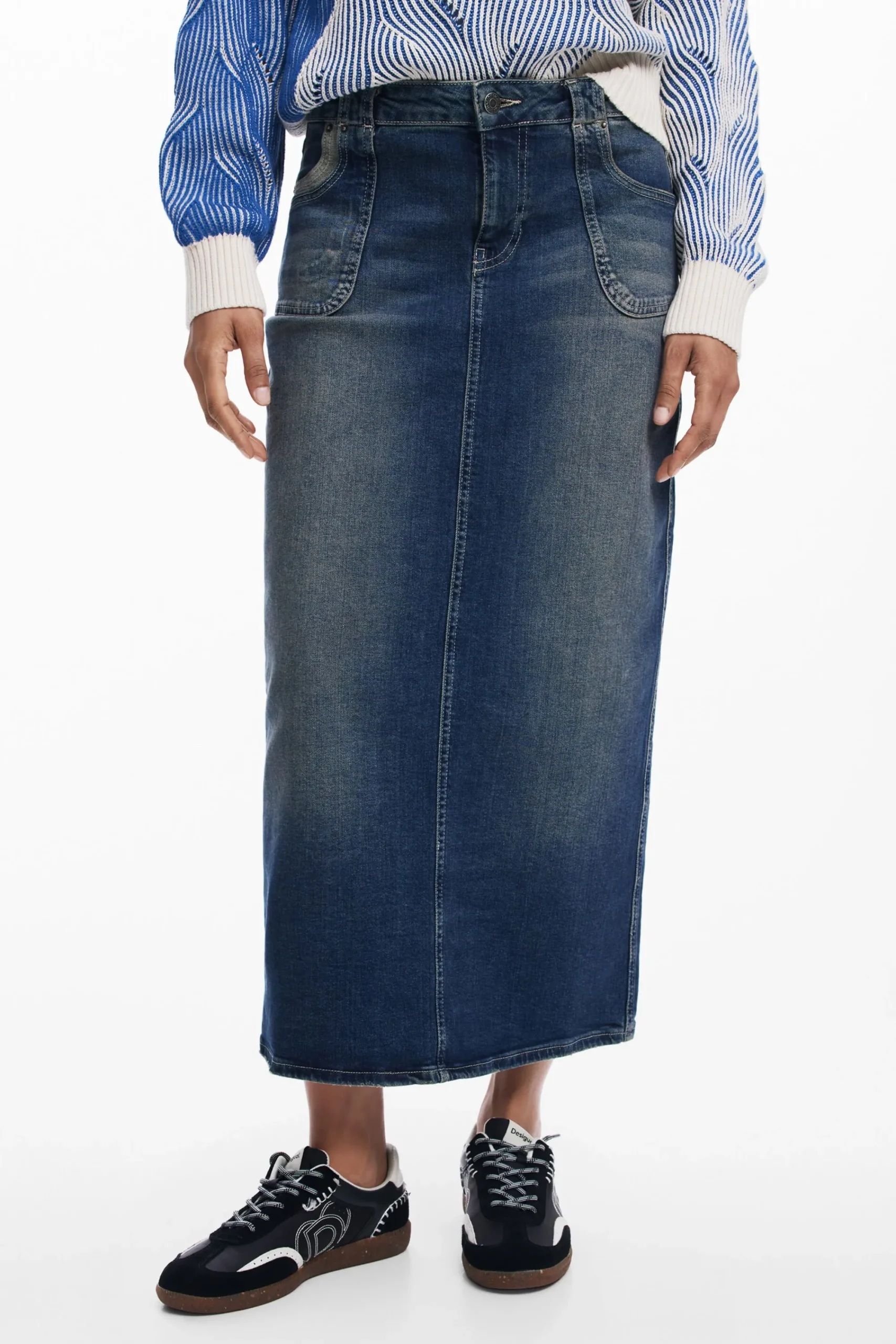 Faldas Y Shorts-Desigual Falda midi denim