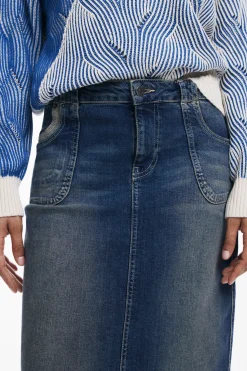 Faldas Y Shorts-Desigual Falda midi denim