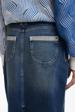 Faldas Y Shorts-Desigual Falda midi denim