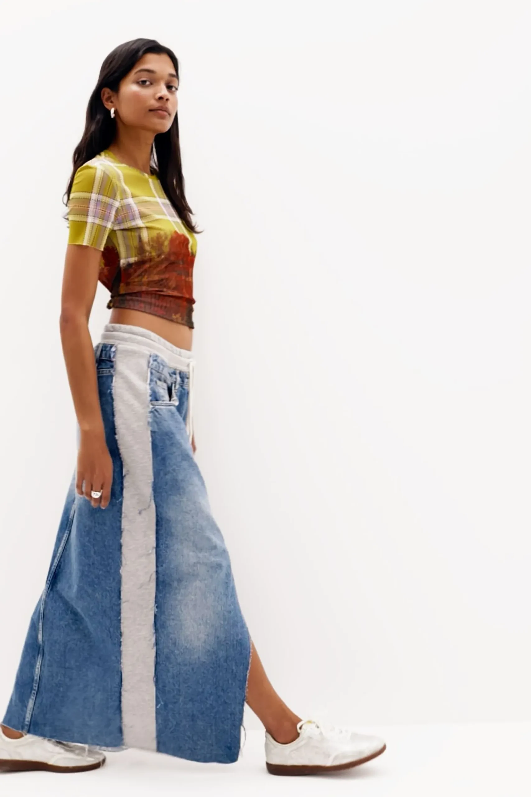 Faldas Y Shorts-Desigual Falda midi denim híbrida