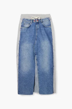 Faldas Y Shorts-Desigual Falda midi denim híbrida