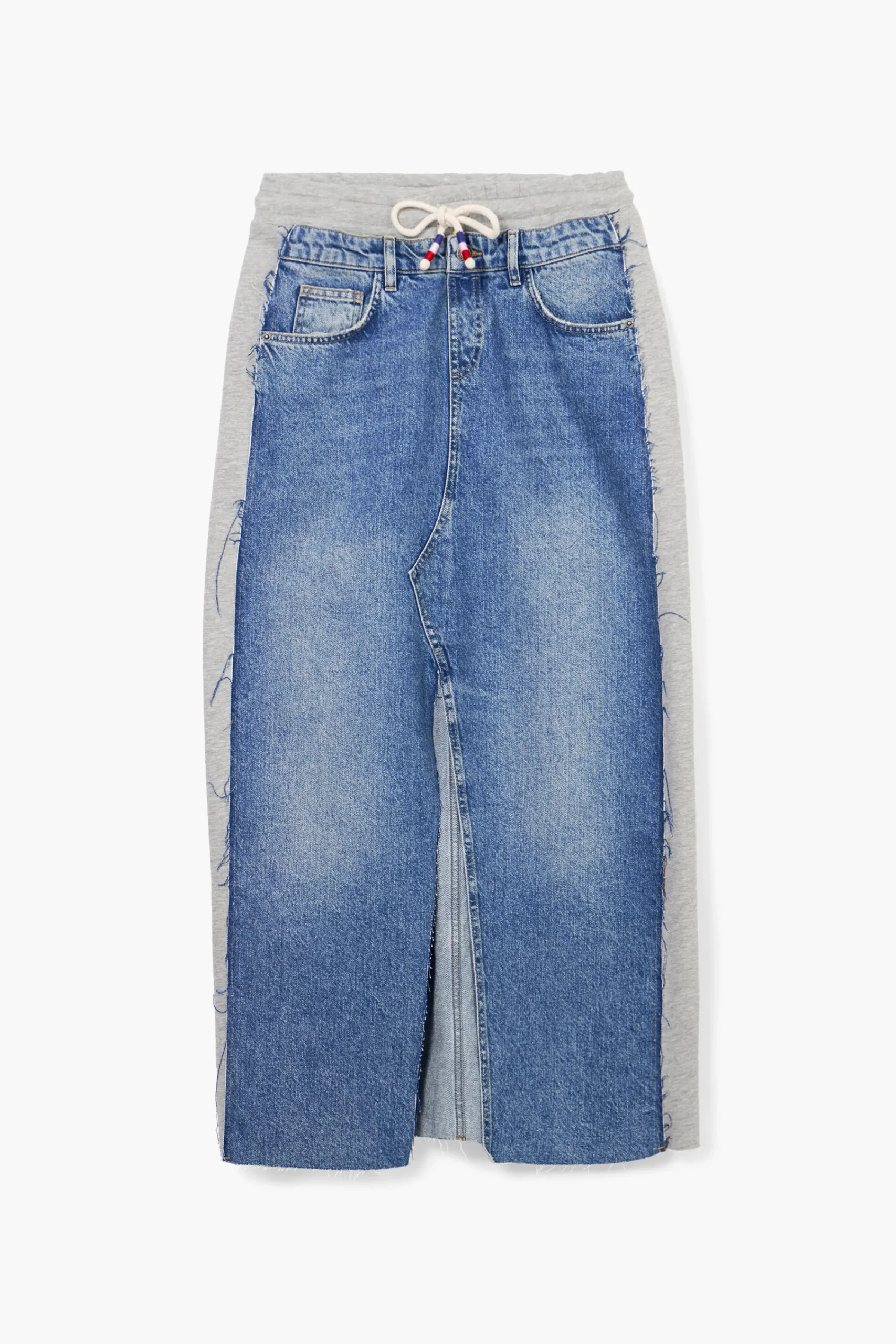 Faldas Y Shorts-Desigual Falda midi denim híbrida