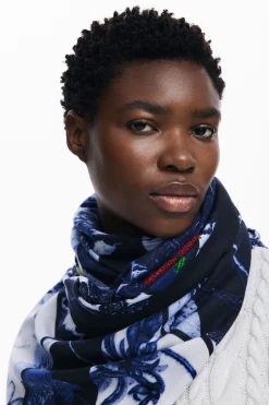 Bufandas Y Pañuelos-Desigual Foulard denim flores